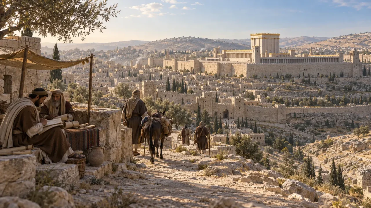 Reconstrução artística de Jerusalém e da Judeia no período do Segundo Templo